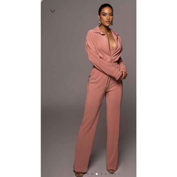 JLUXLABEL Pink Button Down‎ Top Large Striped Relaxed Casual - Picture 2 of 10